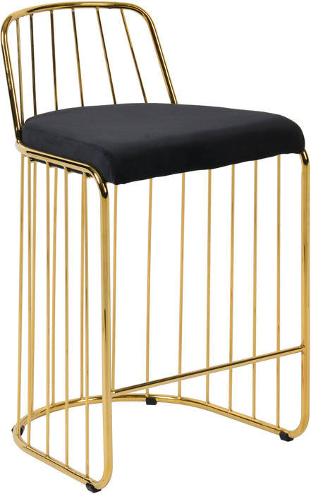 Gio Black Velvet Stool - Royal Furniture & Gifts (MI) - Multi Location