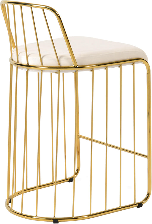 Gio Cream Velvet Stool - Royal Furniture & Gifts (MI) - Multi Location