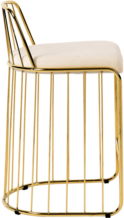 Gio Cream Velvet Stool - Royal Furniture & Gifts (MI) - Multi Location