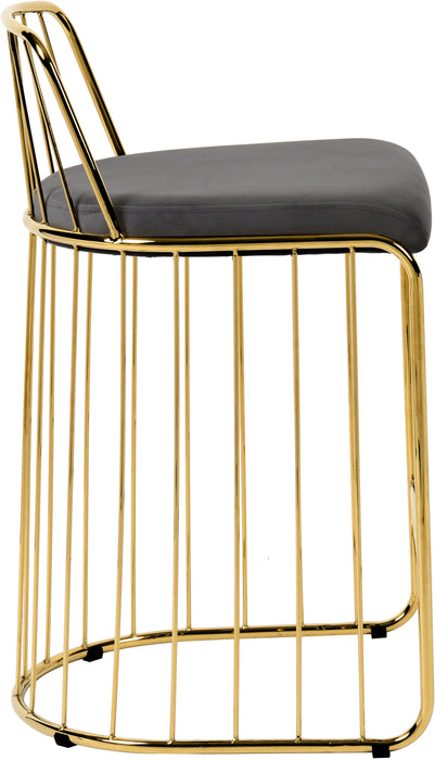 Gio Grey Velvet Stool - Royal Furniture & Gifts (MI) - Multi Location
