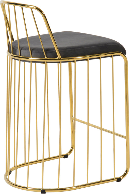 Gio Grey Velvet Stool - Royal Furniture & Gifts (MI) - Multi Location