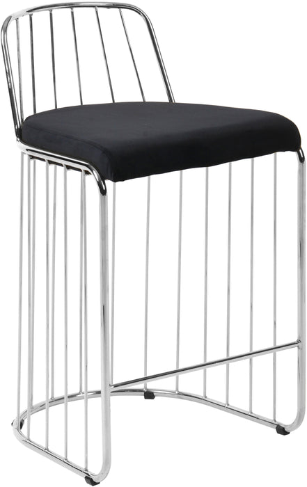 Gio Black Velvet Stool - Royal Furniture & Gifts (MI) - Multi Location