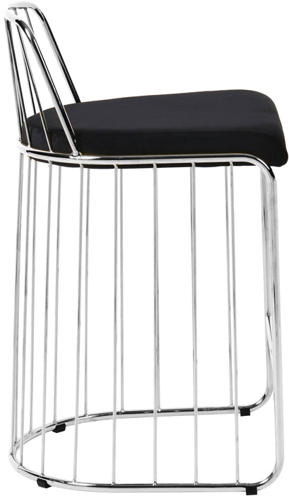 Gio Black Velvet Stool - Royal Furniture & Gifts (MI) - Multi Location