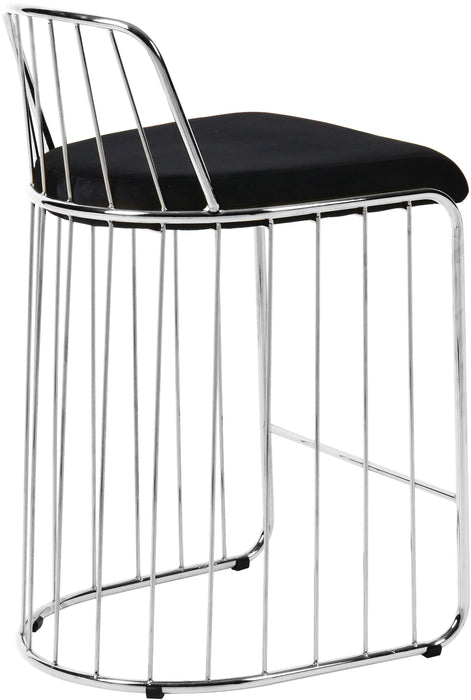 Gio Black Velvet Stool - Royal Furniture & Gifts (MI) - Multi Location
