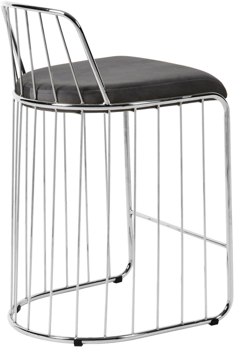 Gio Grey Velvet Stool - Royal Furniture & Gifts (MI) - Multi Location
