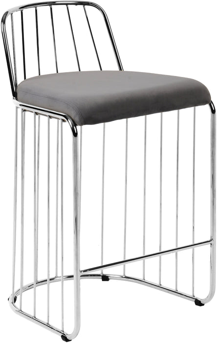 Gio Grey Velvet Stool - Royal Furniture & Gifts (MI) - Multi Location
