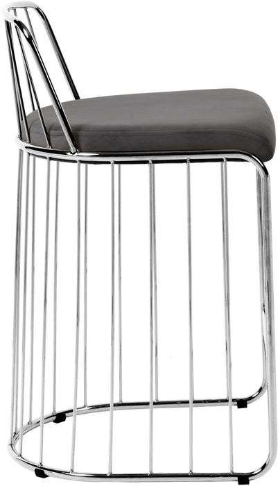Gio Grey Velvet Stool - Royal Furniture & Gifts (MI) - Multi Location