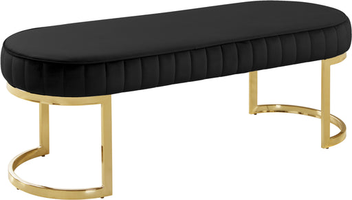 Lemar Black Velvet Bench - Royal Furniture & Gifts (MI) - Multi Location