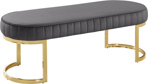 Lemar Grey Velvet Bench - Royal Furniture & Gifts (MI) - Multi Location