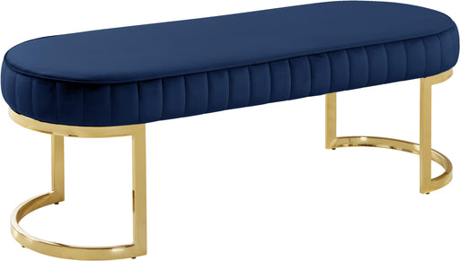 Lemar Navy Velvet Bench - Royal Furniture & Gifts (MI) - Multi Location