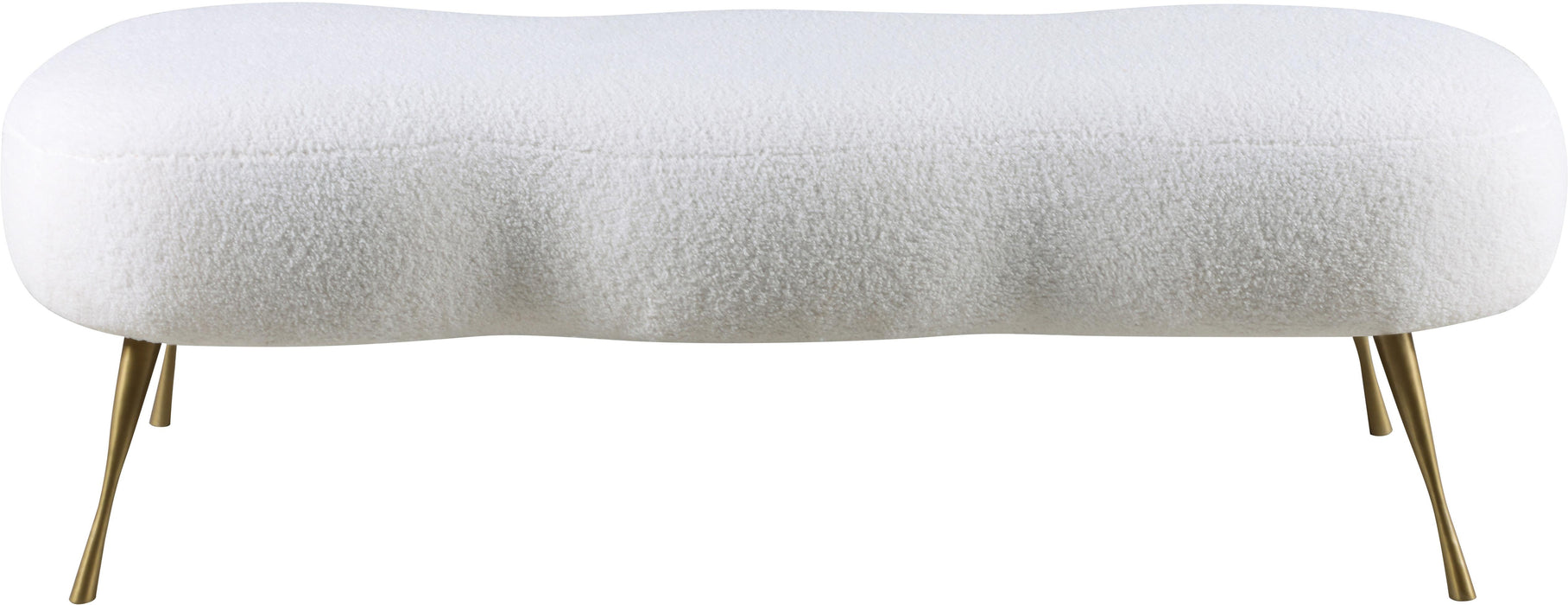 Nube White Faux Sheepskin Fur Bench - Royal Furniture & Gifts (MI) - Multi Location