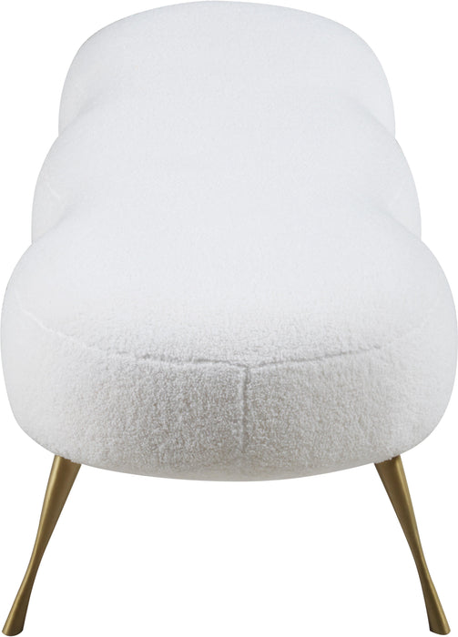 Nube White Faux Sheepskin Fur Bench - Royal Furniture & Gifts (MI) - Multi Location