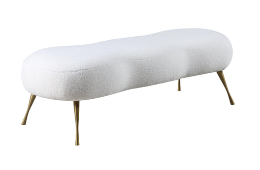 Nube White Faux Sheepskin Fur Bench - Royal Furniture & Gifts (MI) - Multi Location
