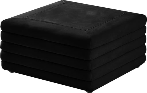 Lorenzo Black Velvet Ottoman - Royal Furniture & Gifts (MI) - Multi Location