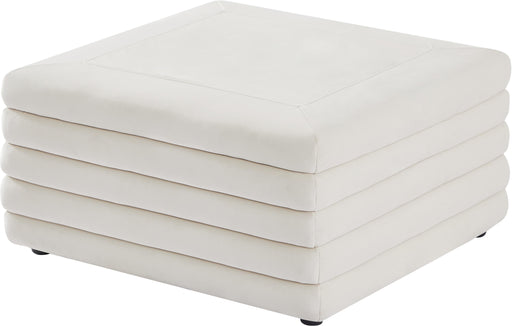 Lorenzo Cream Velvet Ottoman - Royal Furniture & Gifts (MI) - Multi Location