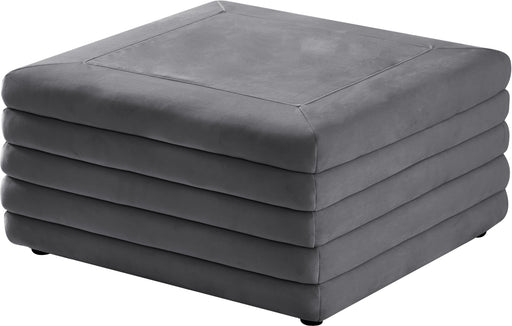 Lorenzo Grey Velvet Ottoman - Royal Furniture & Gifts (MI) - Multi Location