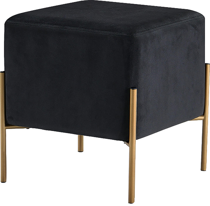 Isla Black Velvet Ottoman/Stool - Royal Furniture & Gifts (MI) - Multi Location