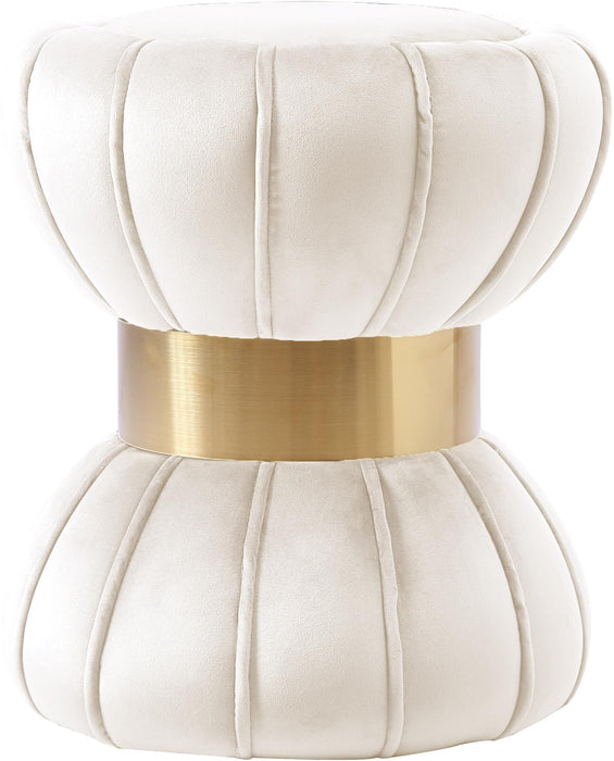 Vino Cream Velvet Ottoman/Stool - Royal Furniture & Gifts (MI) - Multi Location