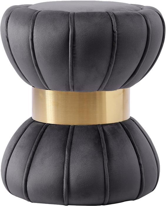 Vino Grey Velvet Ottoman/Stool - Royal Furniture & Gifts (MI) - Multi Location