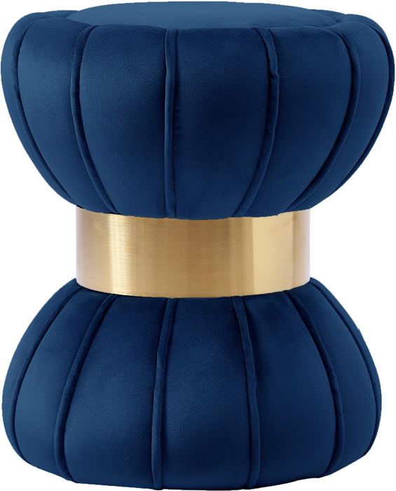 Vino Navy Velvet Ottoman/Stool - Royal Furniture & Gifts (MI) - Multi Location