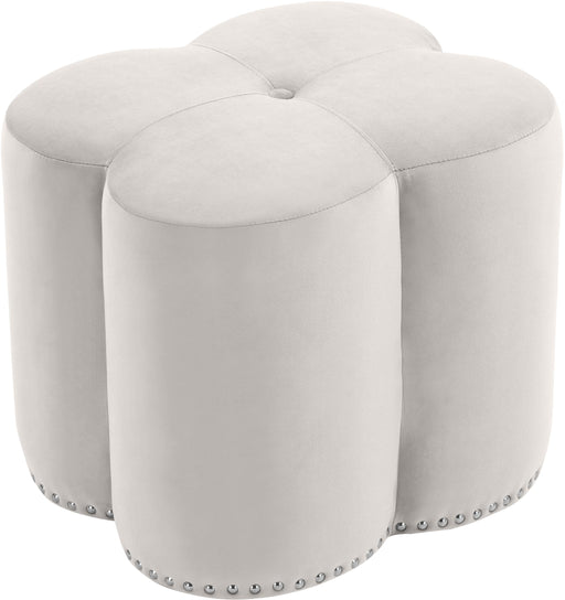Clover Cream Velvet Ottoman - Royal Furniture & Gifts (MI) - Multi Location