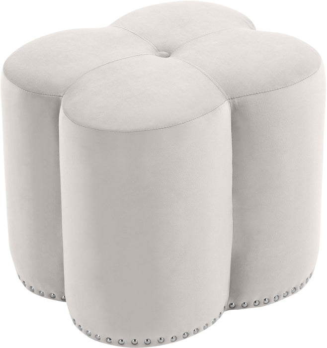 Clover Cream Velvet Ottoman - Royal Furniture & Gifts (MI) - Multi Location