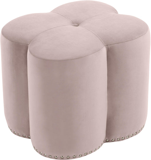 Clover Pink Velvet Ottoman - Royal Furniture & Gifts (MI) - Multi Location