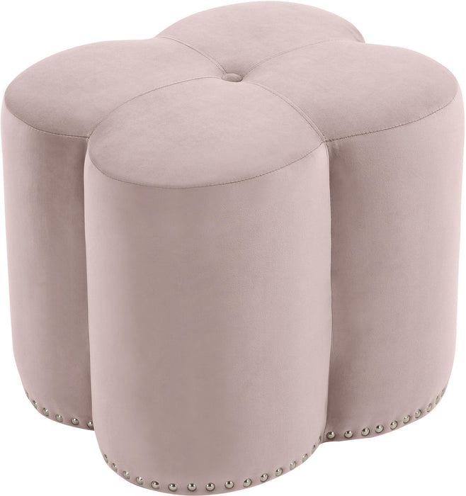 Clover Pink Velvet Ottoman - Royal Furniture & Gifts (MI) - Multi Location