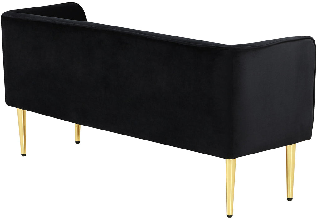 Audrey Black Velvet Bench - Royal Furniture & Gifts (MI) - Multi Location