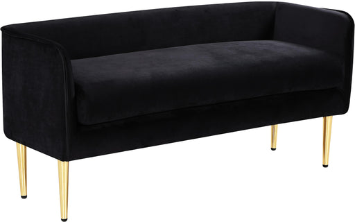 Audrey Black Velvet Bench - Royal Furniture & Gifts (MI) - Multi Location