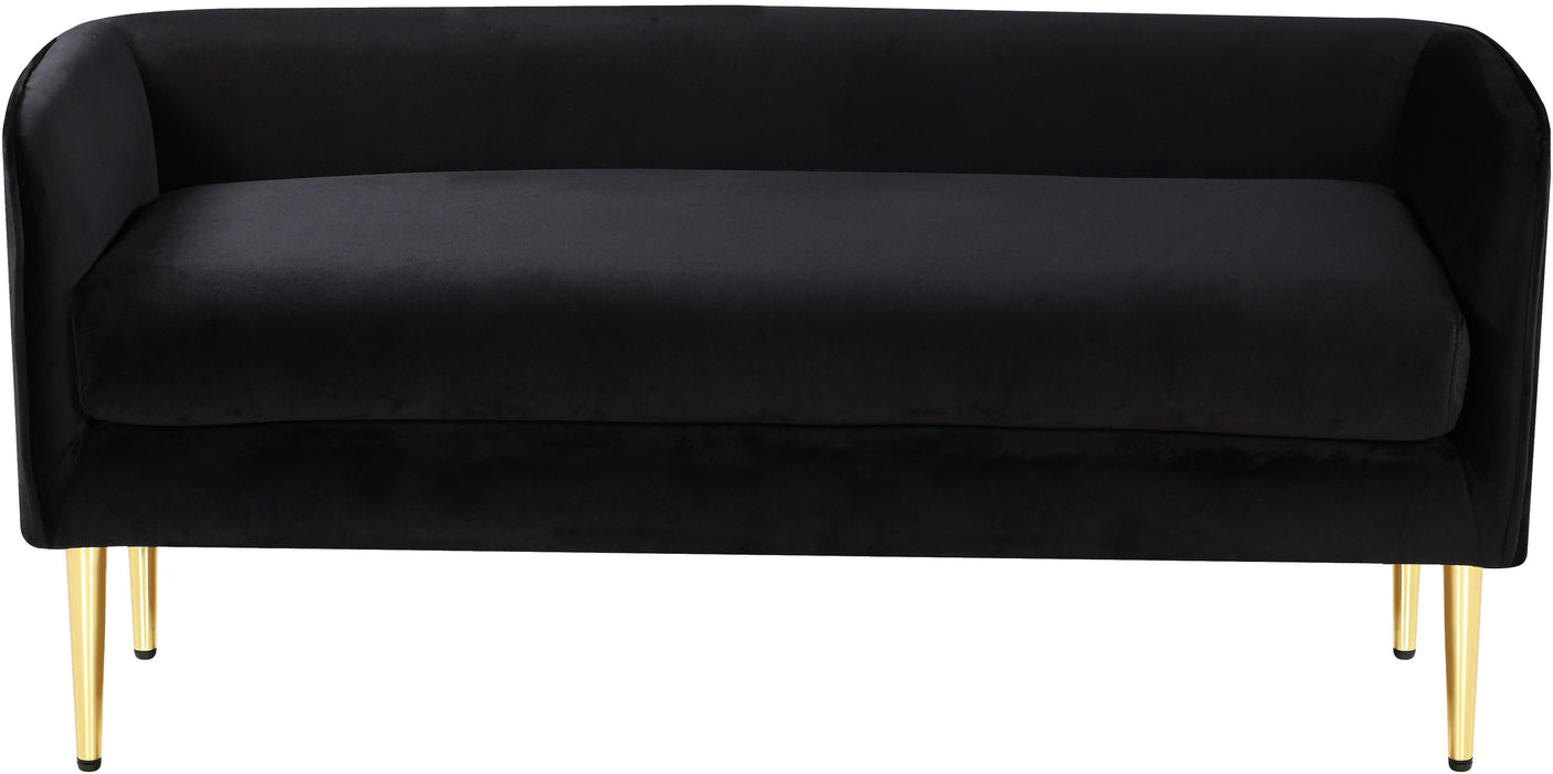 Audrey Black Velvet Bench - Royal Furniture & Gifts (MI) - Multi Location