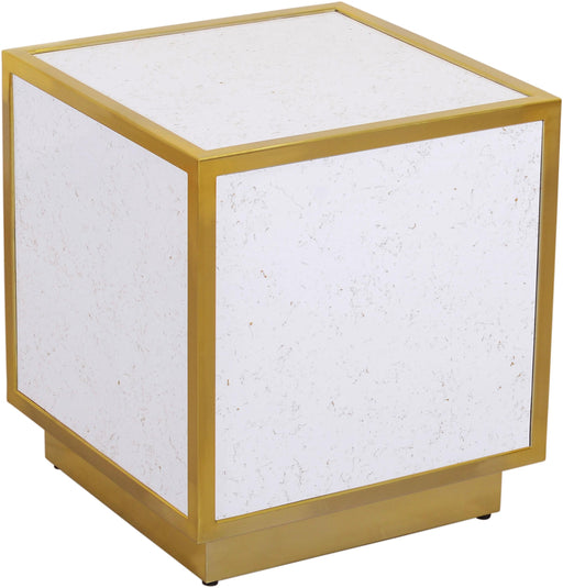 Glitz White Faux Marble End Table - Royal Furniture & Gifts (MI) - Multi Location