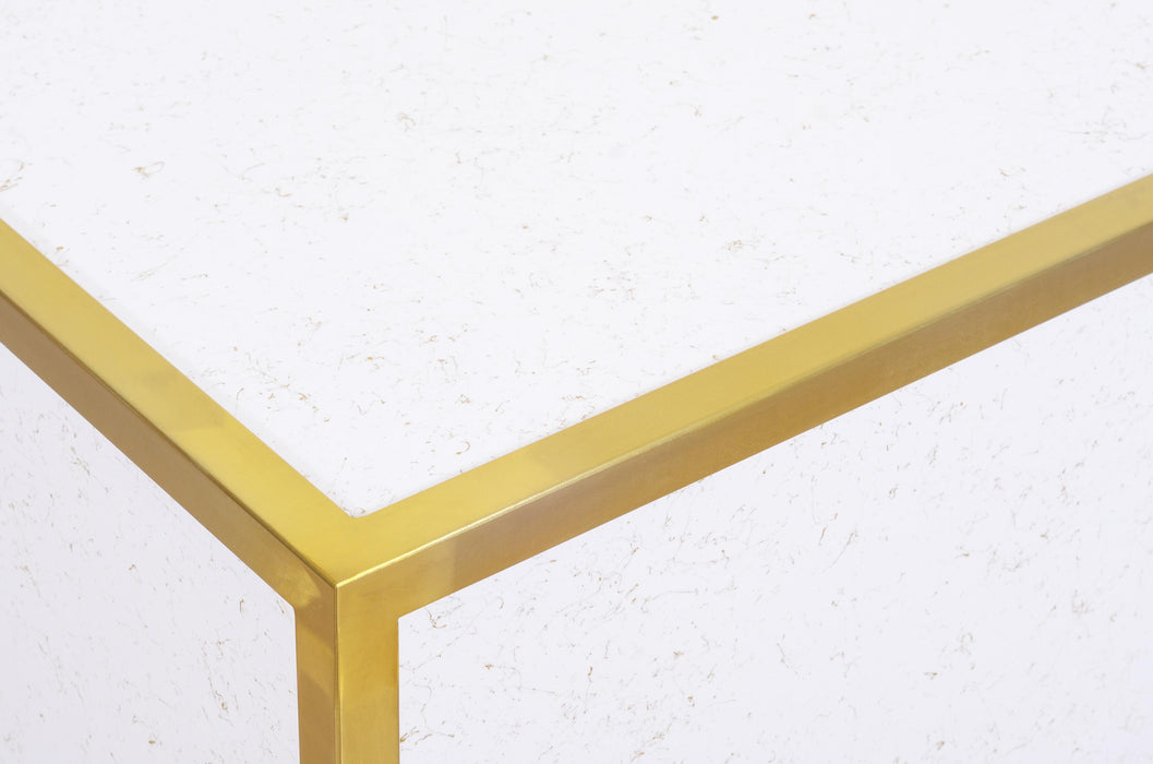 Glitz White Faux Marble Coffee Table - Royal Furniture & Gifts (MI) - Multi Location