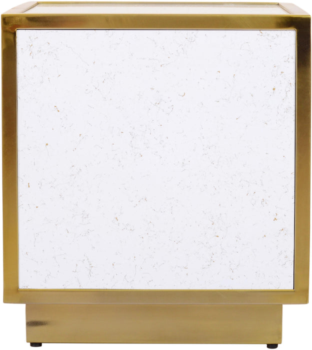 Glitz White Faux Marble End Table - Royal Furniture & Gifts (MI) - Multi Location