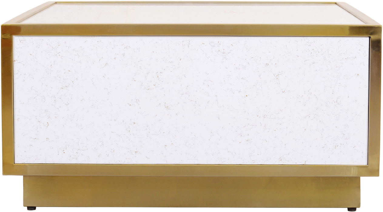 Glitz White Faux Marble Coffee Table - Royal Furniture & Gifts (MI) - Multi Location