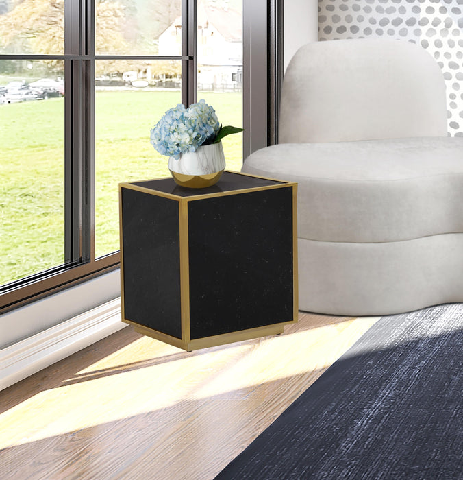 Glitz Black Faux Marble End Table - Royal Furniture & Gifts (MI) - Multi Location