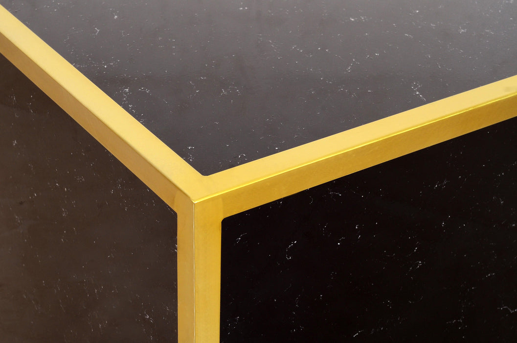 Glitz Black Faux Marble End Table - Royal Furniture & Gifts (MI) - Multi Location