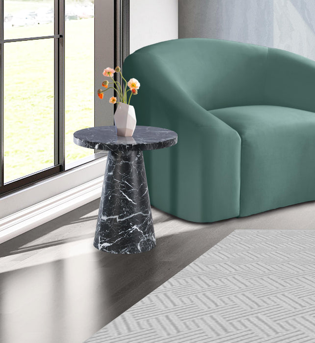 Omni Black Faux Marble End Table - Royal Furniture & Gifts (MI) - Multi Location