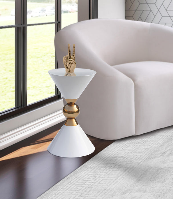 Malia White / Gold End Table - Royal Furniture & Gifts (MI) - Multi Location