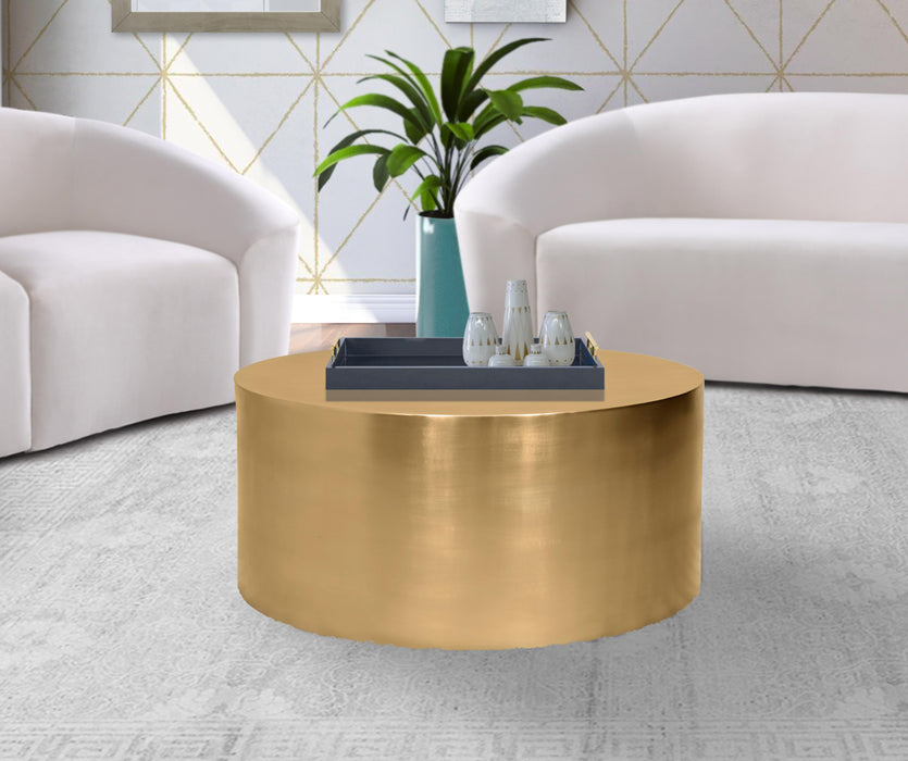 Cylinder Brushed Gold Coffee Table - Royal Furniture & Gifts (MI) - Multi Location