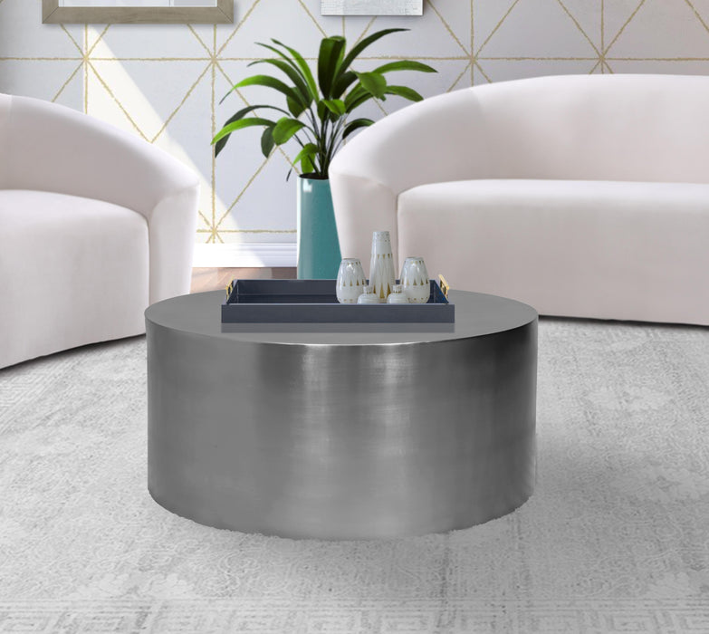 Cylinder Brushed Chrome Coffee Table - Royal Furniture & Gifts (MI) - Multi Location