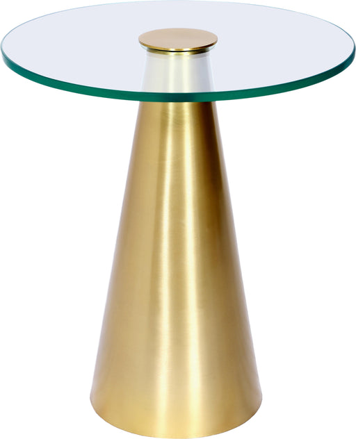 Glassimo Brushed Gold End Table - Royal Furniture & Gifts (MI) - Multi Location