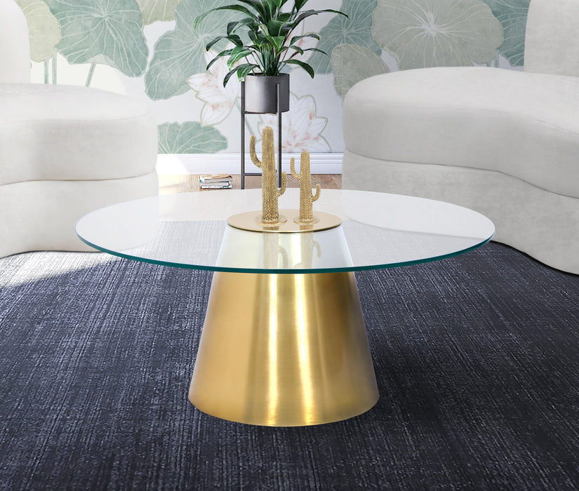 Glassimo Brushed Gold Coffee Table - Royal Furniture & Gifts (MI) - Multi Location
