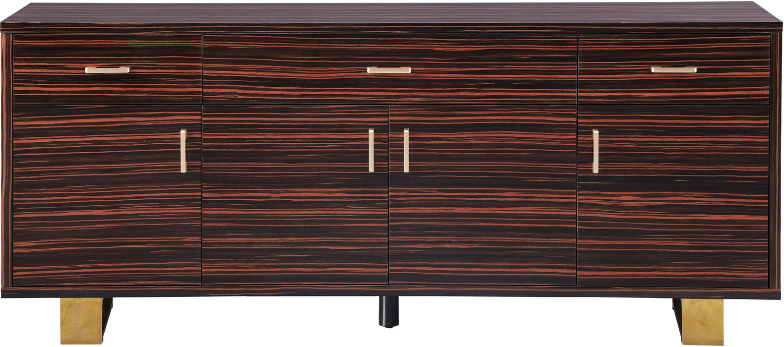 Excel Brown Zebra Wood Veneer Lacquer Sideboard/Buffet - Royal Furniture & Gifts (MI) - Multi Location