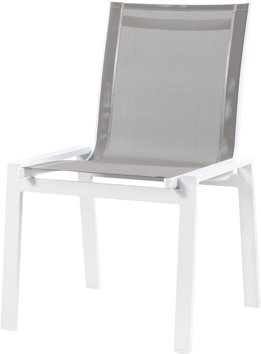 Nizuc Grey Mesh Waterproof Fabric Outdoor Patio Aluminum Mesh Dining Chair - Royal Furniture & Gifts (MI) - Multi Location