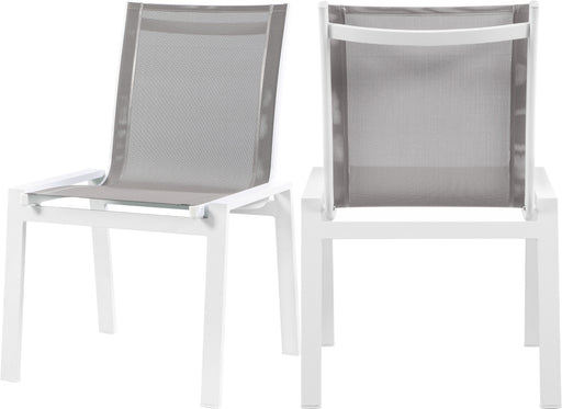 Nizuc Grey Mesh Waterproof Fabric Outdoor Patio Aluminum Mesh Dining Chair - Royal Furniture & Gifts (MI) - Multi Location