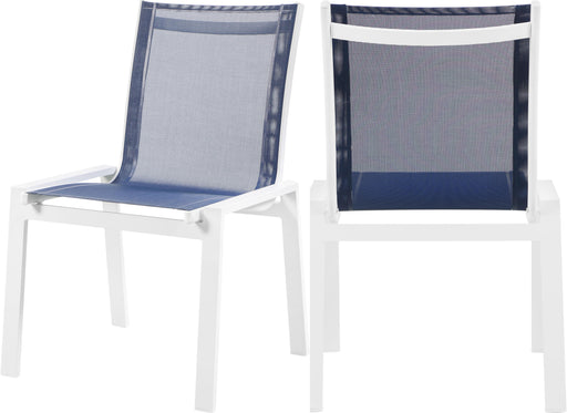 Nizuc Navy Mesh Waterproof Fabric Outdoor Patio Aluminum Mesh Dining Chair - Royal Furniture & Gifts (MI) - Multi Location