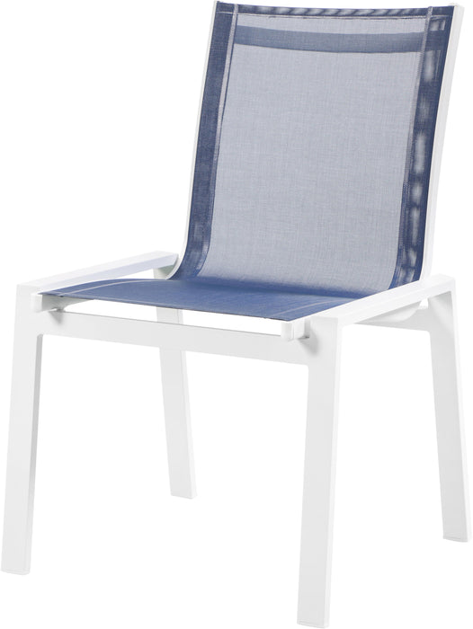 Nizuc Navy Mesh Waterproof Fabric Outdoor Patio Aluminum Mesh Dining Chair - Royal Furniture & Gifts (MI) - Multi Location