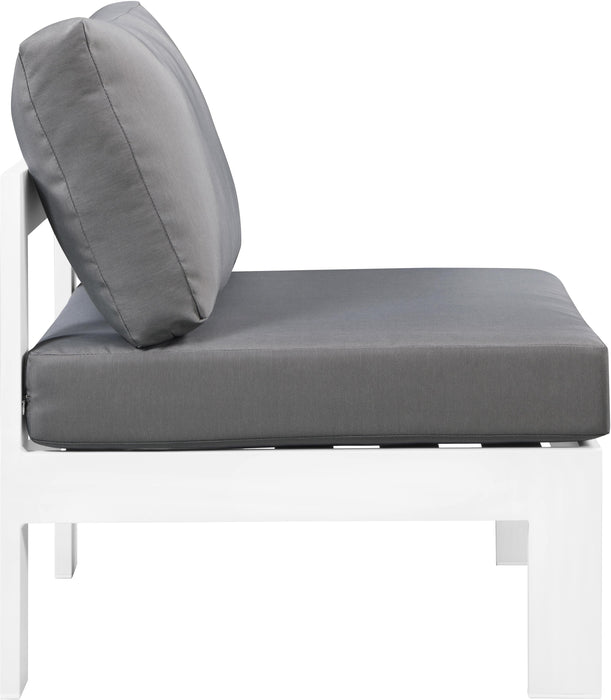 Nizuc Grey Waterproof Fabric Outdoor Patio Aluminum Armless Chair - Royal Furniture & Gifts (MI) - Multi Location
