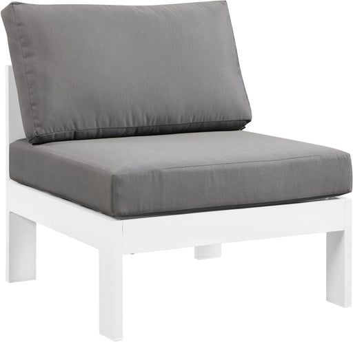 Nizuc Grey Waterproof Fabric Outdoor Patio Aluminum Armless Chair - Royal Furniture & Gifts (MI) - Multi Location